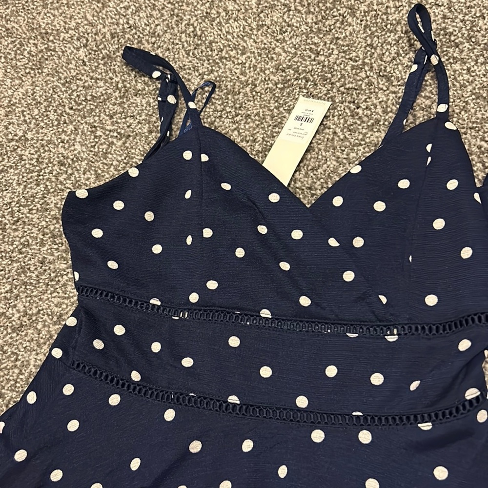 NAVY poka dot MINI dress women’s